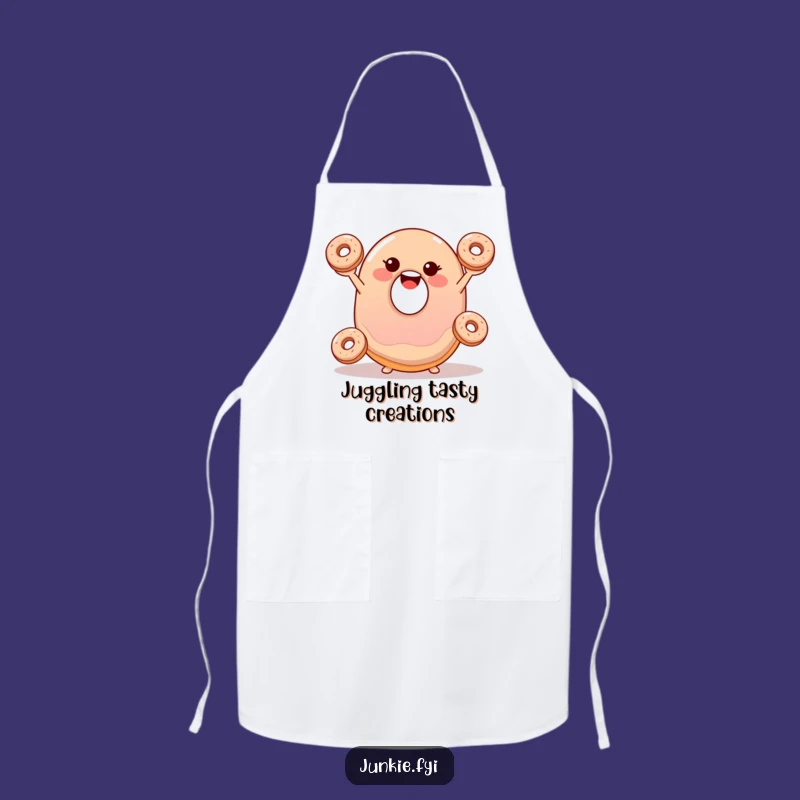 Funny Jelly Donut Juggling Apron - Kitchen Cartoon Food Fun Gift
