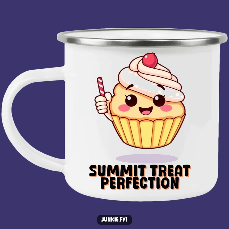 Funny Cupcake Thumbs Up Camping Mug - Cheerful Outdoor Treat Gift