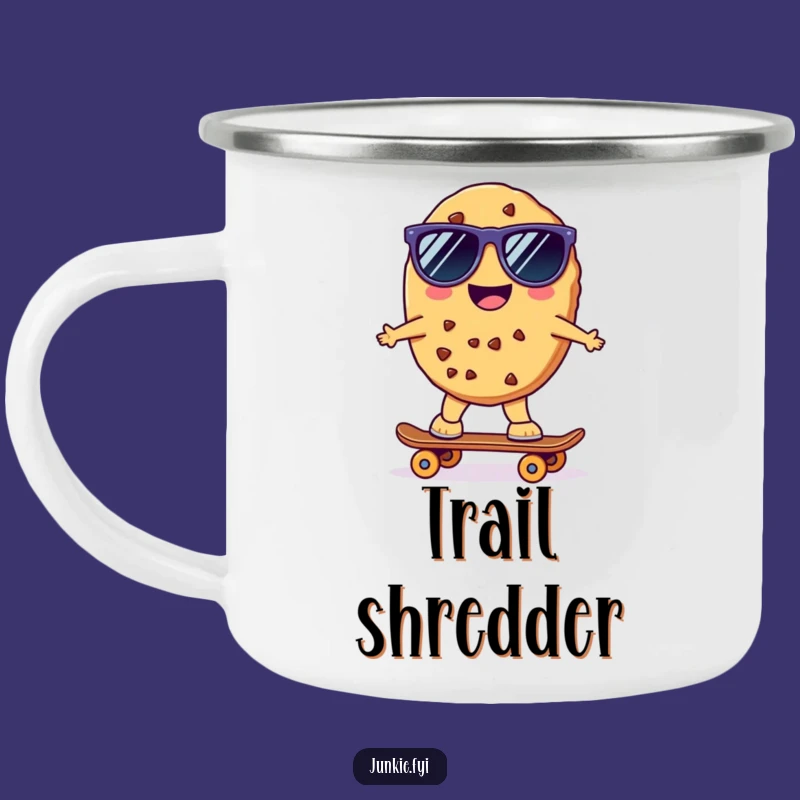 Funny Kawaii Skater Cookie Camping Mug: Durable & Cool Style, Perfect Humorous Outdoor Gift!