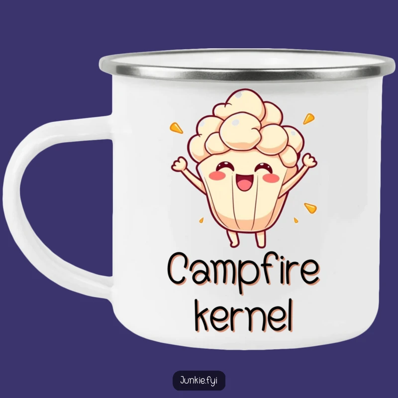 Funny Popcorn Trail Mug - Energetic Character, Rugged Funny Gift for Outdoors