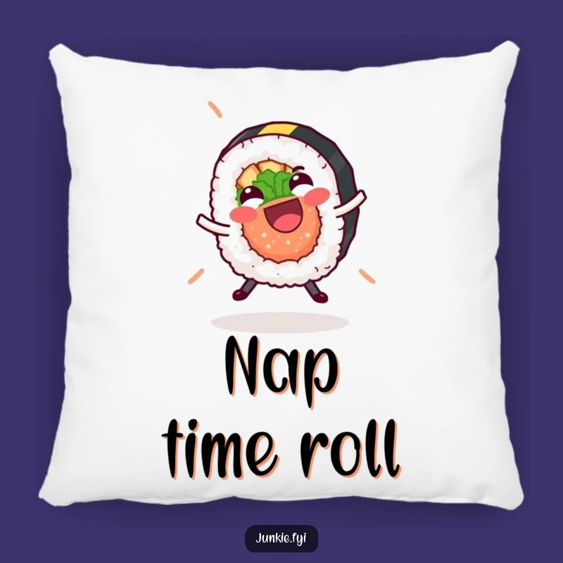 Funny Sushi Roll Cartwheel Pillow - Comfy & Hilarious Foodie Throw Pillow