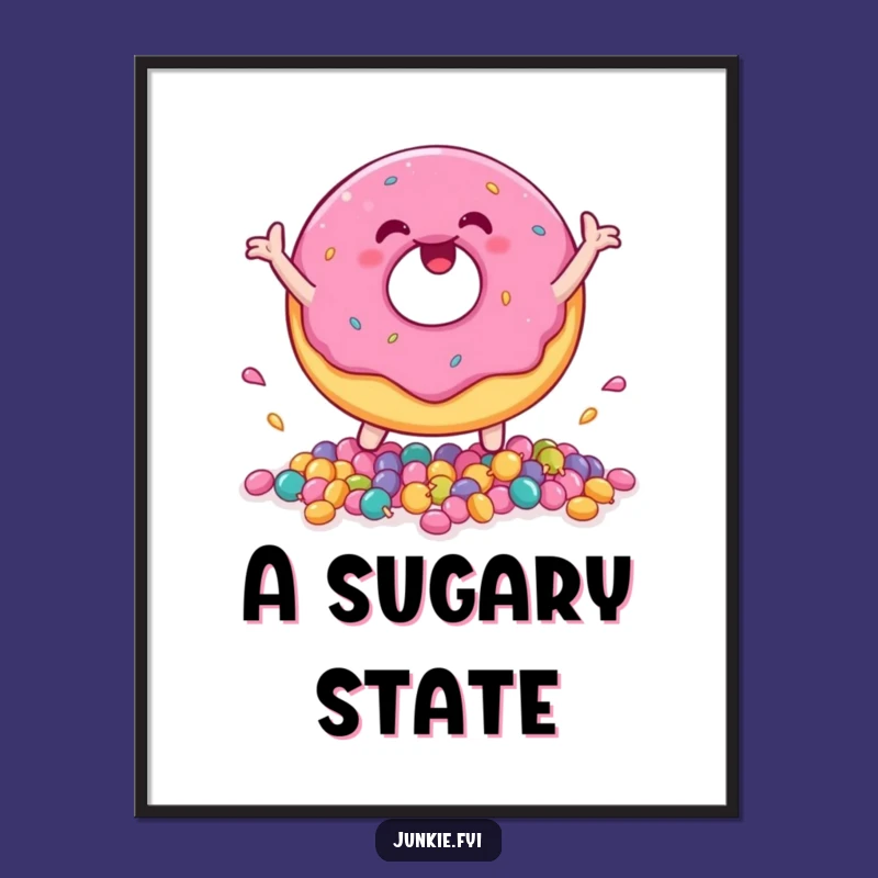 Funny Donut Digital Art: Instant Download of Candy-Bouncing Joy