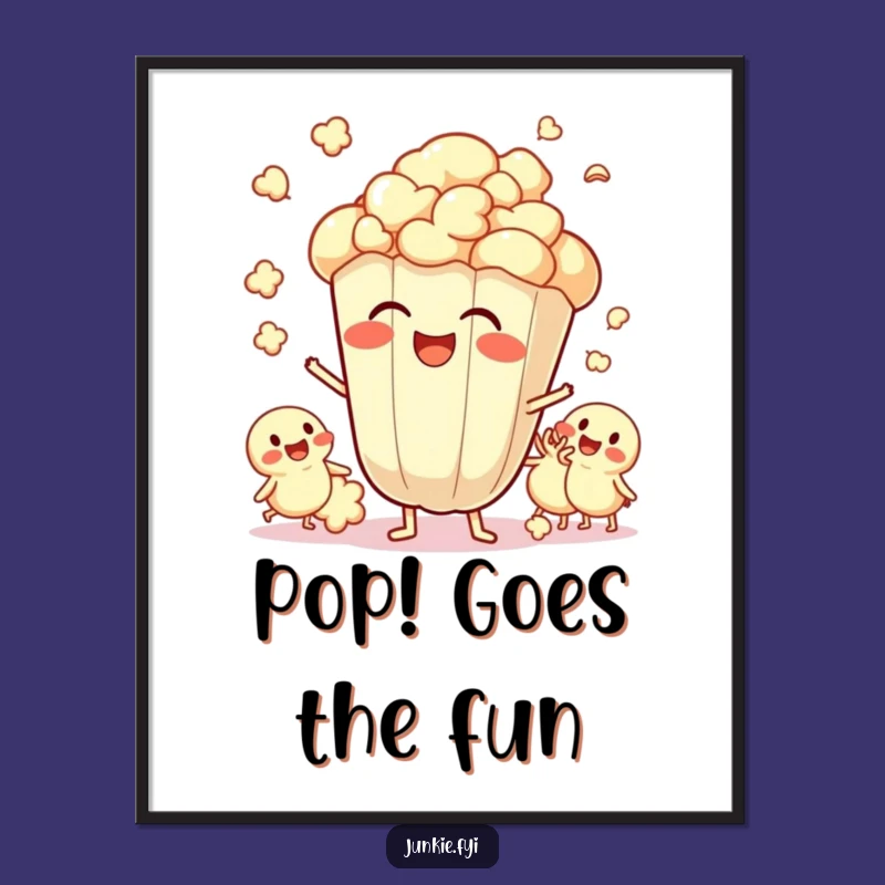 Funny Popcorn Digital Art: Kernel Party Fun, Unique Funny Gift