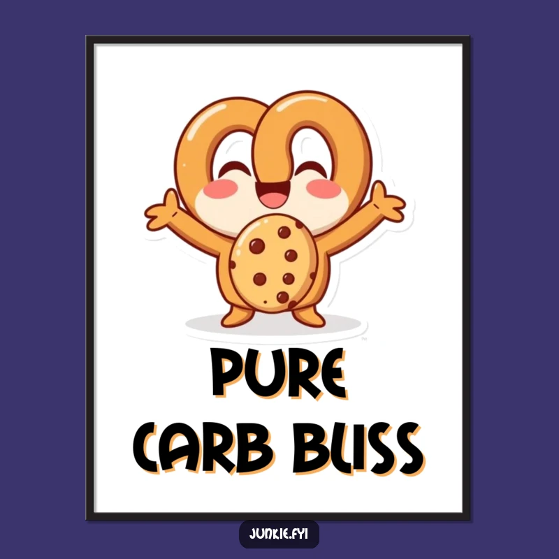 Funny Pretzel Digital Art: Instant Download of Cookie-Loving Glee