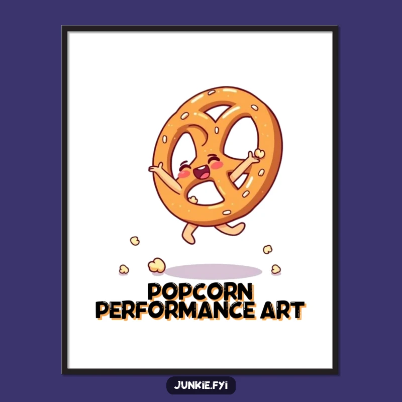 Funny Pretzel Popcorn Digital Art: Instant Energy for Your Walls