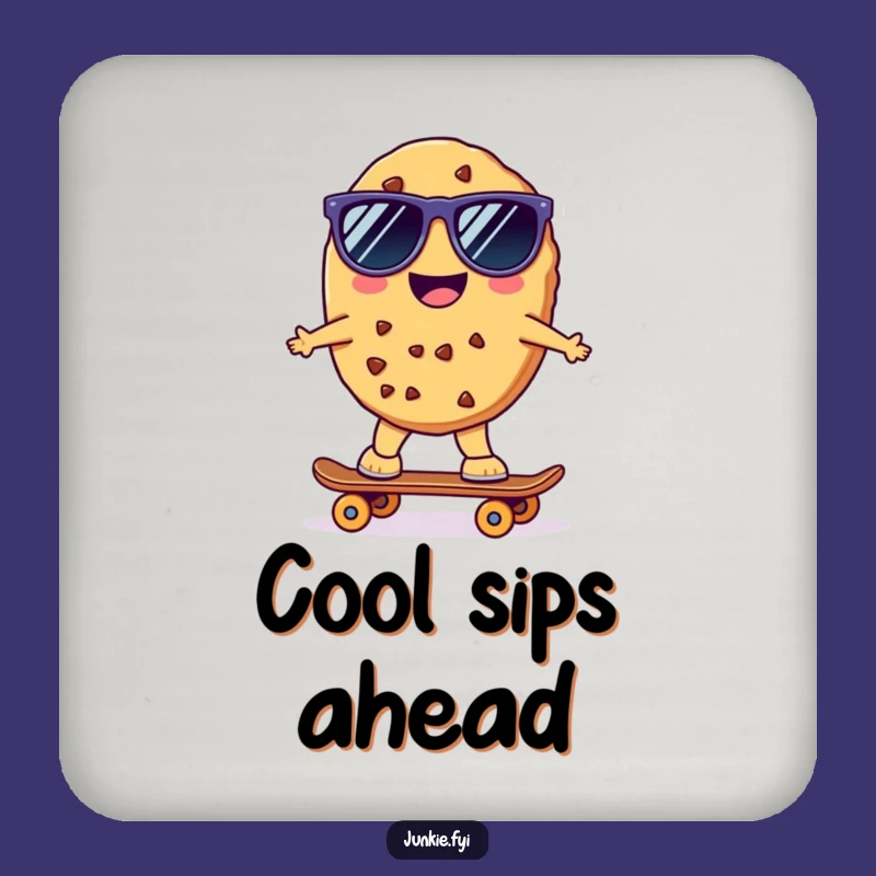 Funny Kawaii Skater Cookie Coasters: Protect Surfaces with Coolness, Set of Hilarious Gifts!