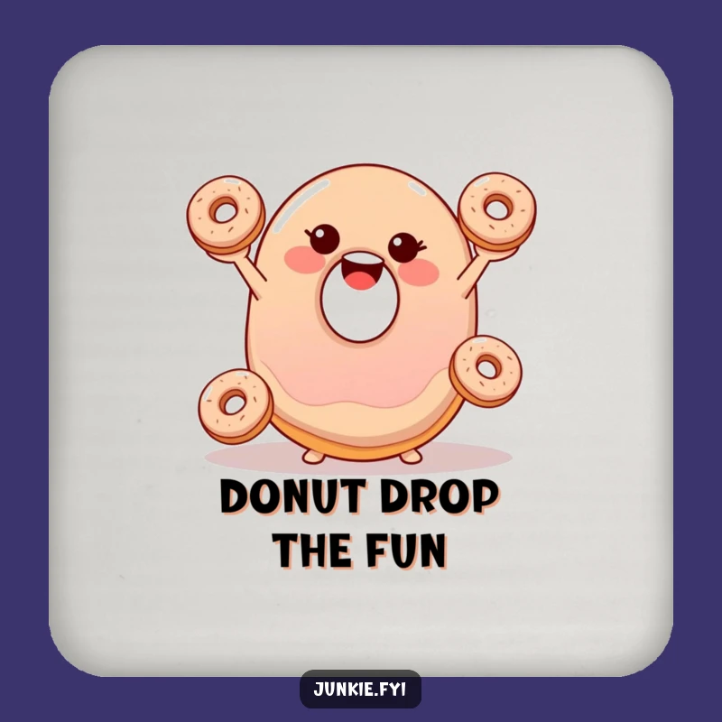 Funny Jelly Donut Juggling Coaster - Protect Surfaces with Dessert Humor