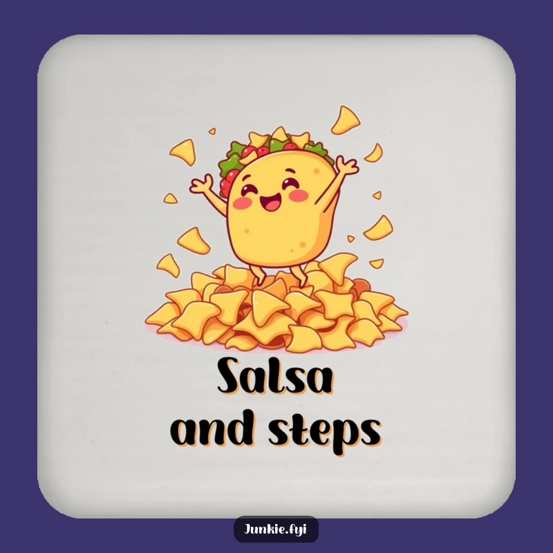 Funny Taco Jig Drink Coaster: Protect Surfaces with Fiesta Flair