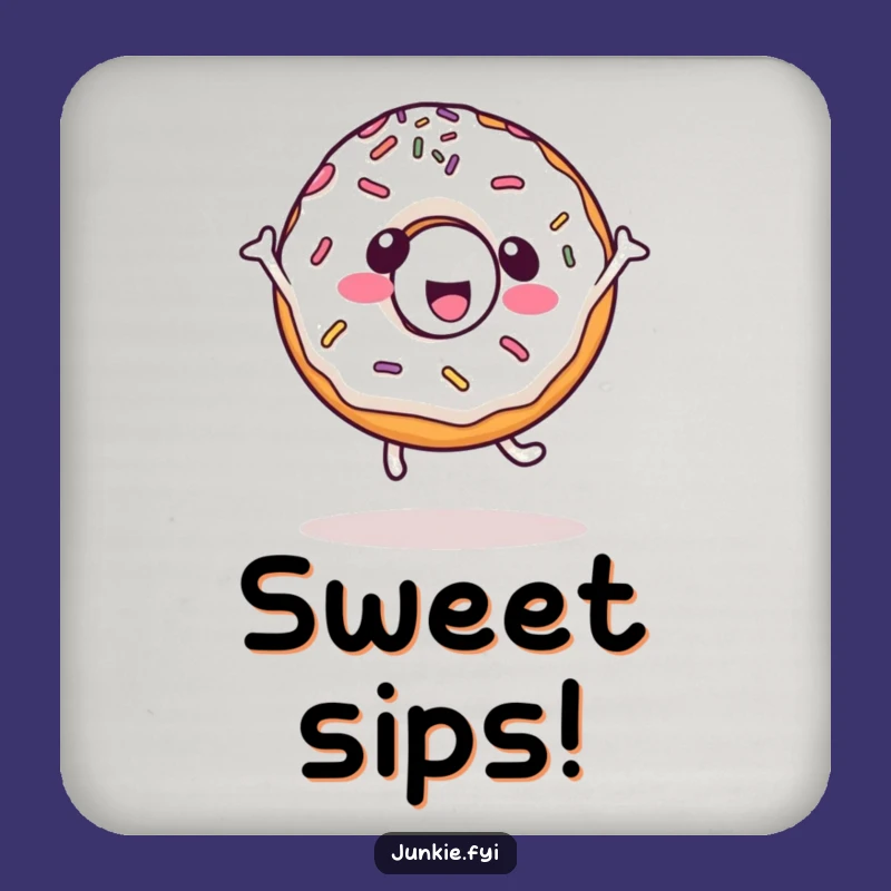 Sweet Funny Kawaii Donut Coaster, protect drinks, a cute funny gift.