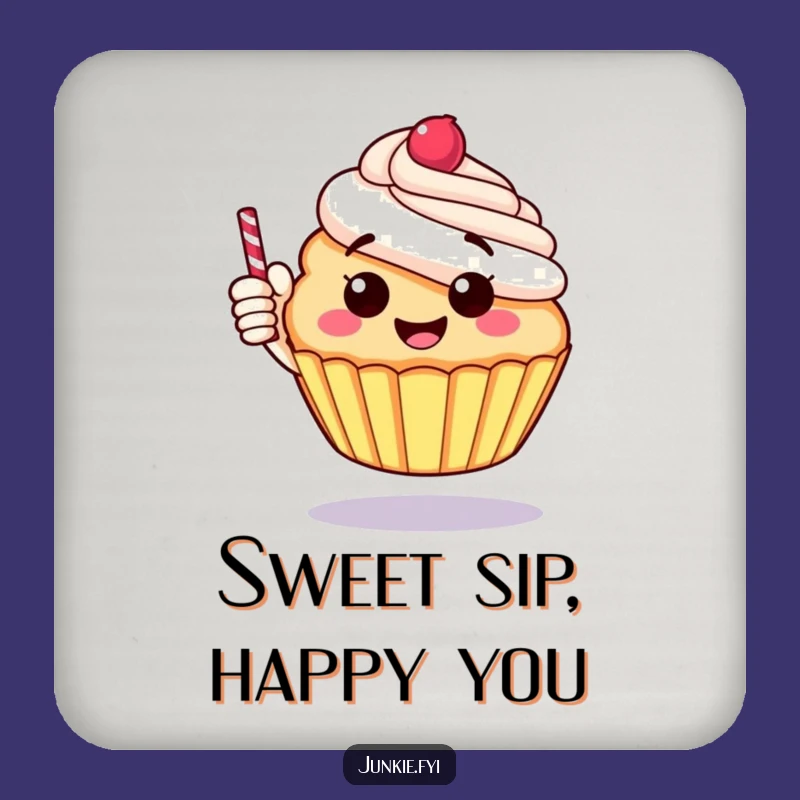 Funny Cupcake Thumbs Up Coaster - Protect Surfaces with Cheer Gift