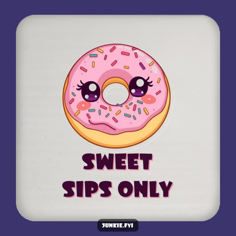 Funny Donut Sprinkles Drink Coaster: Protect Surfaces with Sweet Style
