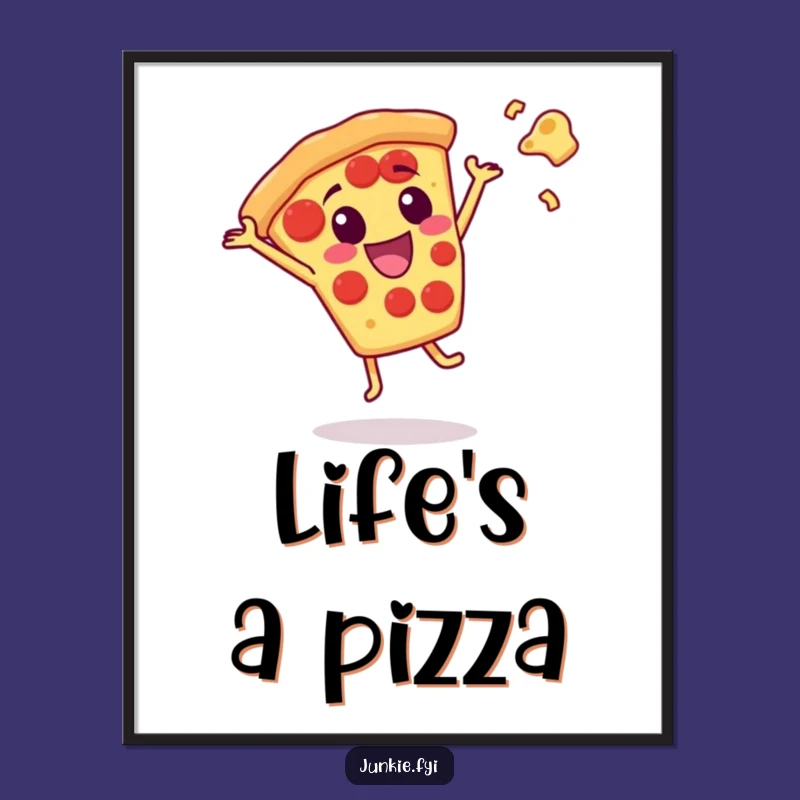 Funny Pizza Cartwheel Art Print: A Cheesy Celebration for Your Walls