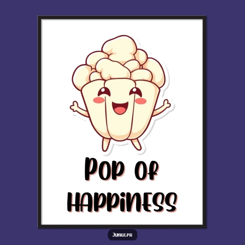 Funny Popcorn Poster: Energetic Popping Art for a Fun Space