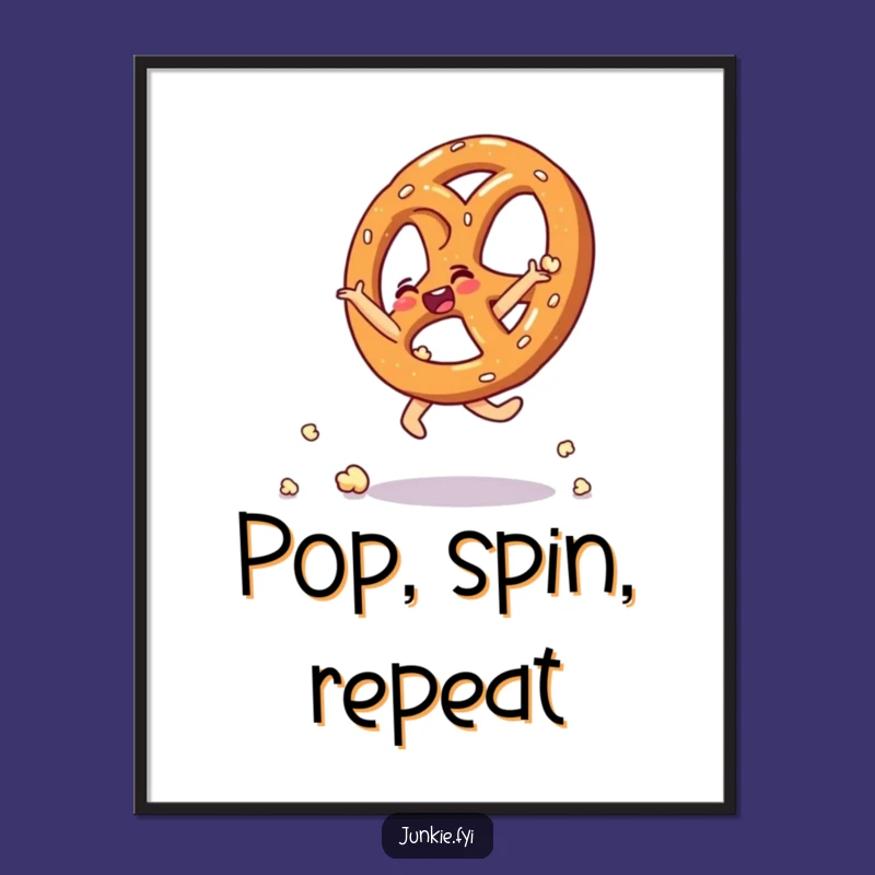 Funny Pretzel Popcorn Poster: Add Energetic Fun to Your Walls
