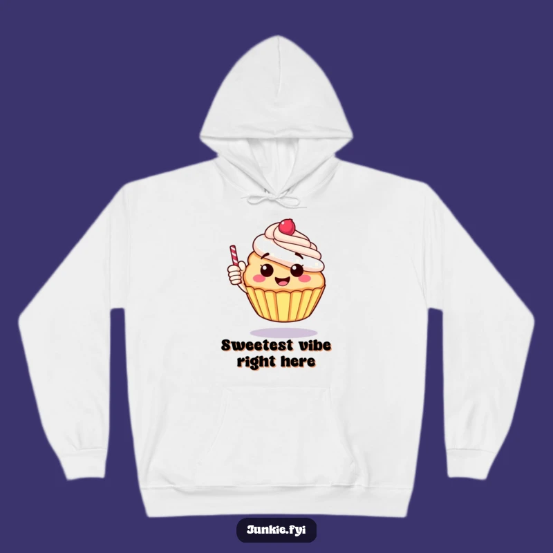 Funny Cupcake Thumbs Up Hoodie - Cozy Cartoon Comfort Gift
