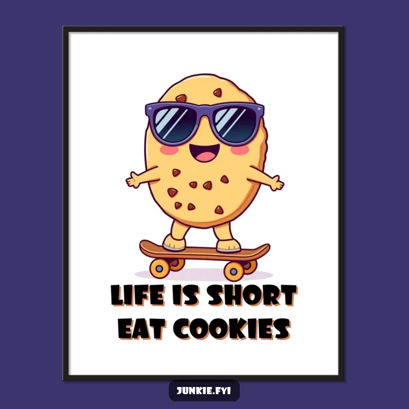 Free Printable Cookie Wall Art - Funny Kawaii Art Downloadable Gift for Cool Decor