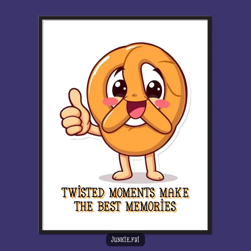 Free Printable Wall Art: Pretzel Thumbs Up Happy Hilarious Downloadable Decor