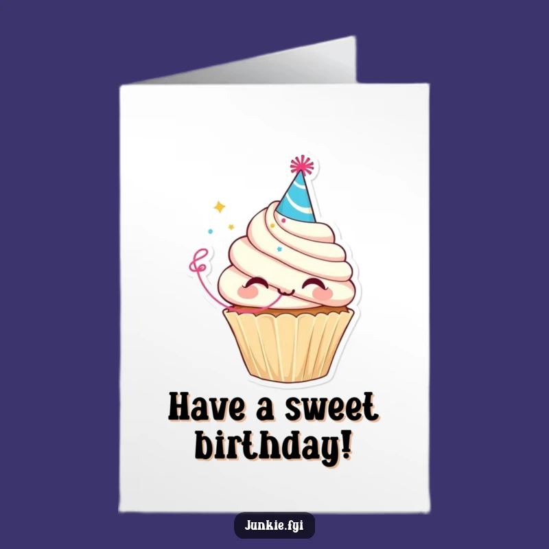 Free Printable Birthday Card: Cupcake Party, Funny Hat Humor, Downloadable Gift