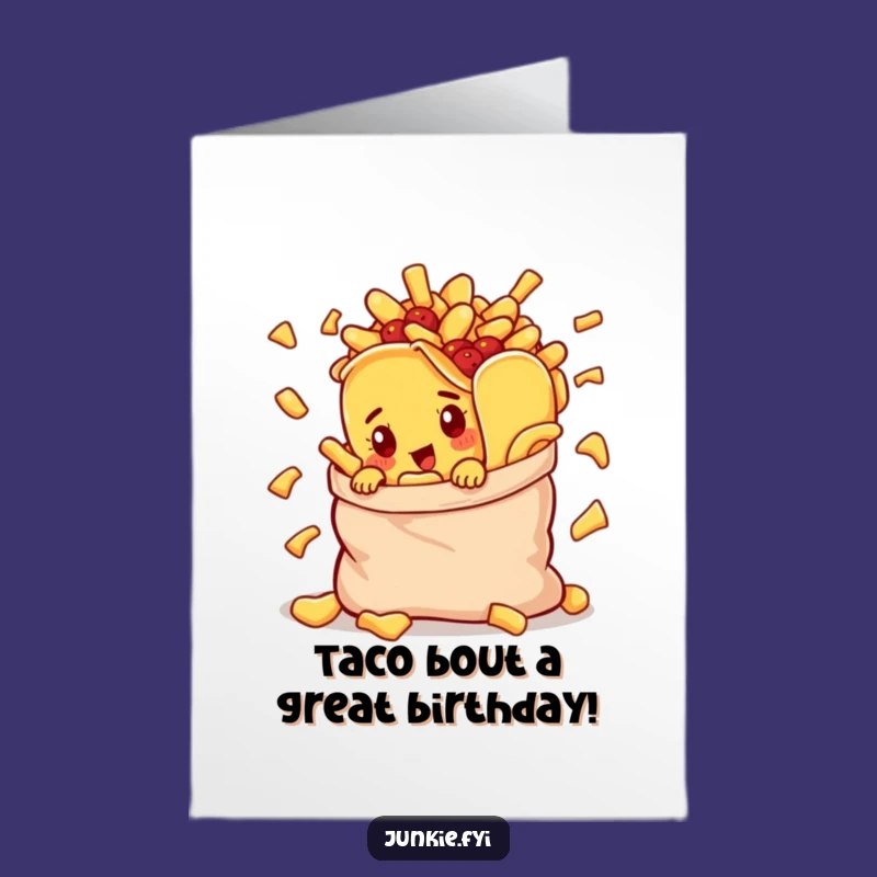 Free Printable Birthday Card: Curious Taco, Funny Chip Bag Humor, Downloadable Gift