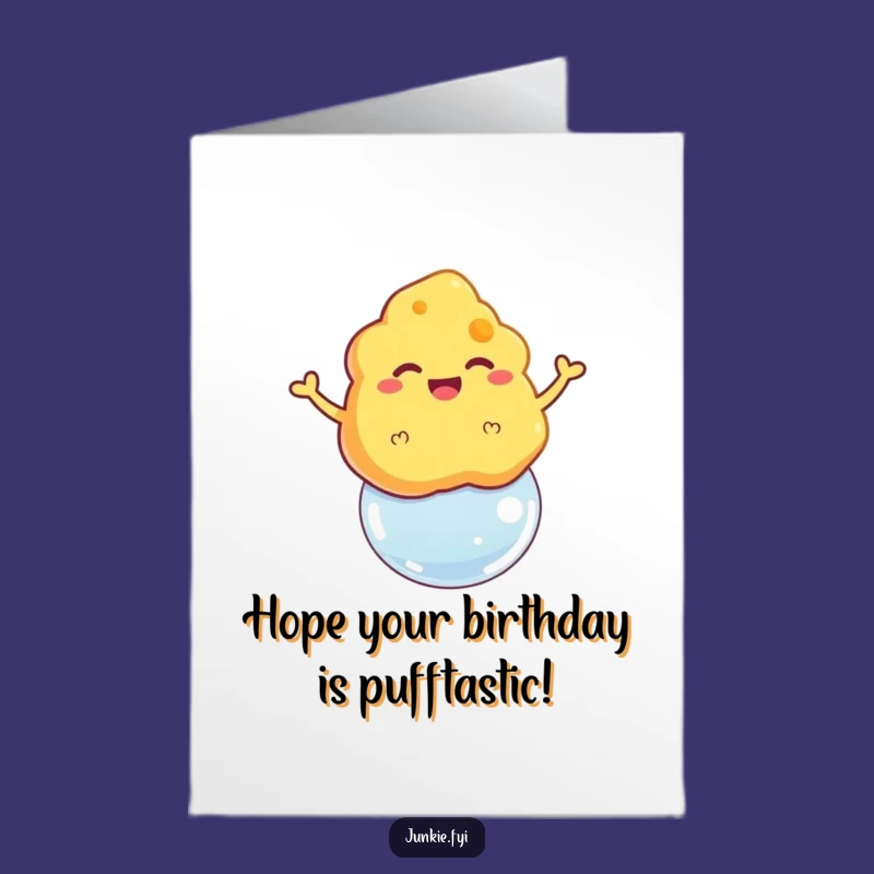 Floating Cheese Puff Free Printable Birthday Card - Goofy Downloadable Gift!
