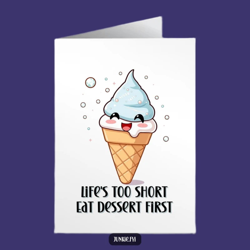 Free Printable Birthday Card: Joyful Ice Cream Cone Fun, Instant Download Gift