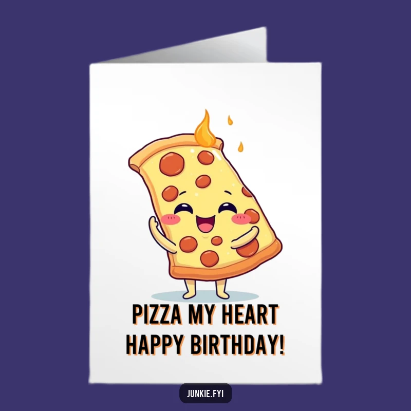Free Printable Birthday Card: Pizza Loving Food Character - Hilarious Downloadable Gift!
