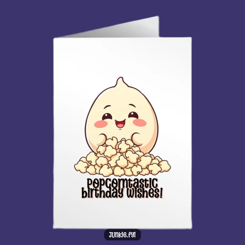 Free Printable Birthday Card: Popcorn Muncher Food Character - Fun Downloadable Gift!