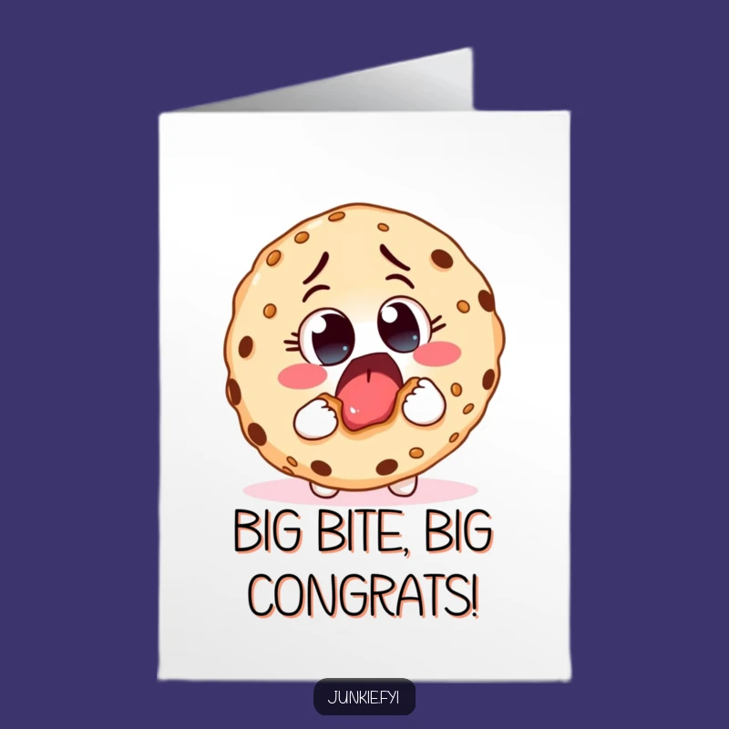 Free Printable Congrats Card: Foodie Takes Bite - Funny Downloadable Gift