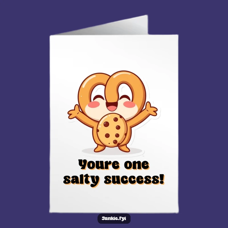 Free Printable Congrats Card: Glee Pretzel Cookie Devour Humor Downloadable Gift