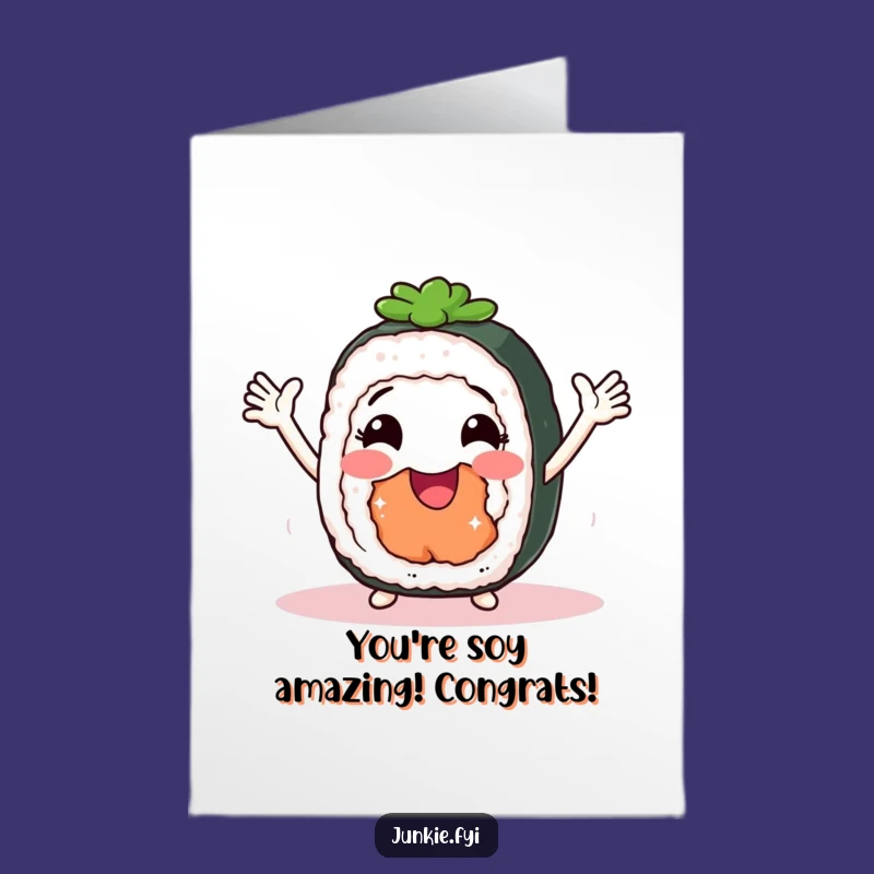 Free Printable Sushi Shimmy Congrats Card: Funny Downloadable Surprise!