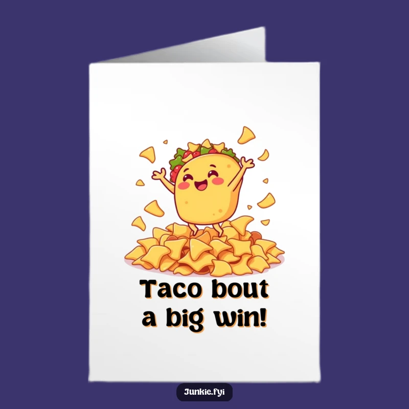 Free Printable Congrats Card: Gleeful Taco Dancing, Nacho Celebration Instant Download