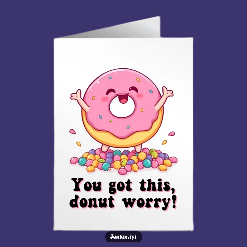 Free Printable Congrats Card: Joyful Donut Candy Bounce Humor Downloadable Gift