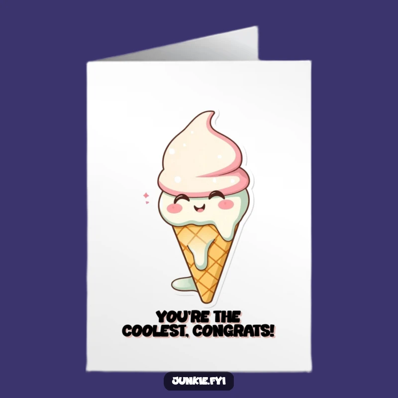 Free Printable Ice Cream Cone Congratulations Card - Funny Downloadable Gift for Sweet Success!