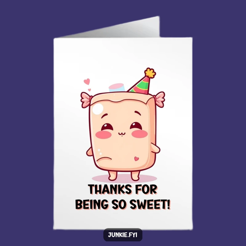 Free Printable Candy Thank You Card - Funny Kawaii Downloadable Gift for Sweet Gratitude