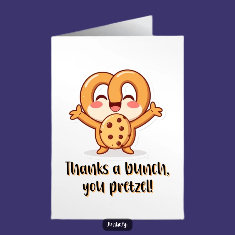 Free Printable Thank You Card: Glee Pretzel Cookie Devour Funny Downloadable Gift