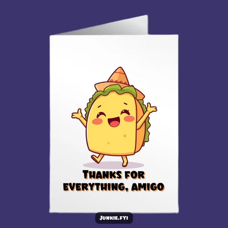 Silly Taco Thank You Free Printable Card - Festive Downloadable Gratitude!