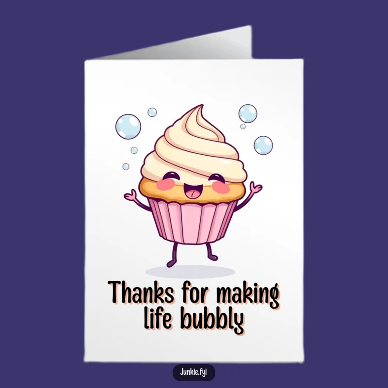 Free Printable Thank You Card: Spunky Cupcake Bubbles for a Sweet Downloadable Gift