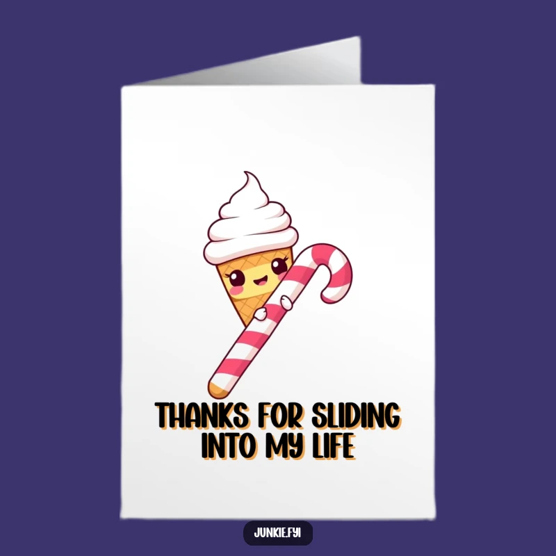 Free Printable Thank You Card: Ice Cream Cone's Fun Slide for a Funny Downloadable Gift