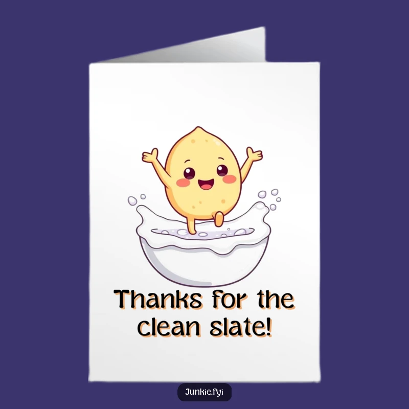Free Printable Thank You Card: Gleeful Food Character Bath Surprise Downloadable Gift