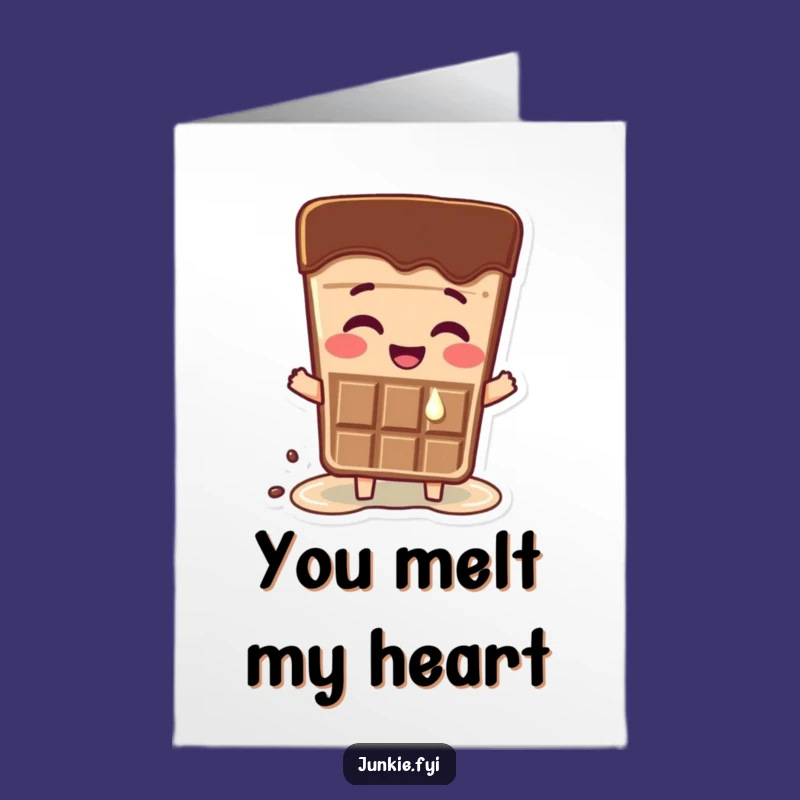 Funny Free Printable Thank You Card: Melting Chocolate Bar So Grateful For You!