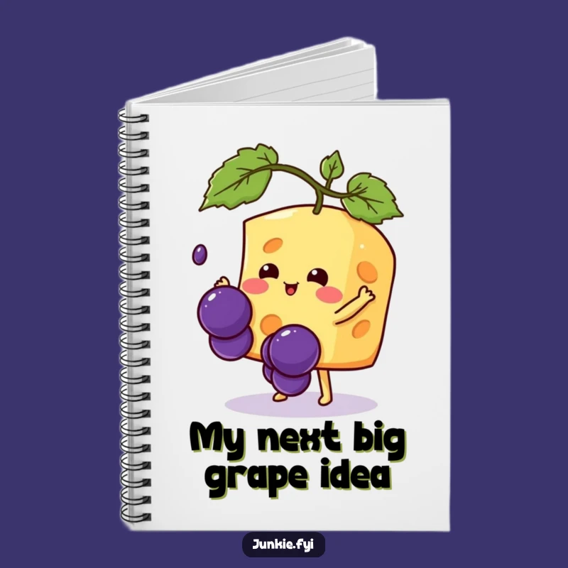 Funny Kawaii Cheese Notebook: Grape Catcher Journal - Hilarious Gift for Notes