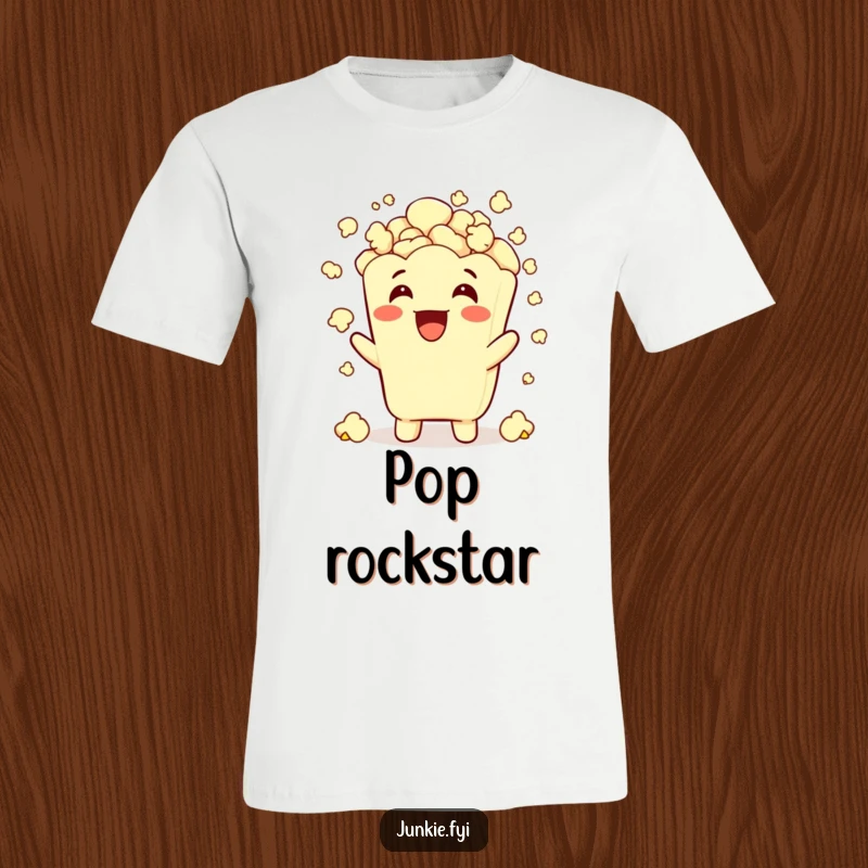 Funny popcorn character gleefully showering itself with popcorn, perfect for expressing a love for snacks.