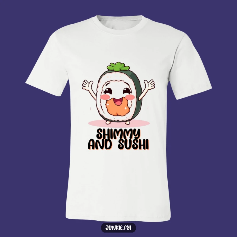 Funny Sushi Shimmy T-Shirt: Joyful Roll Character, Amazing Humorous Gift for Foodies!