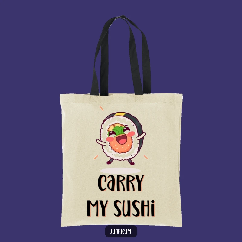 Funny Sushi Roll Cartwheel Tote Bag - Hilarious & Practical Foodie Gift