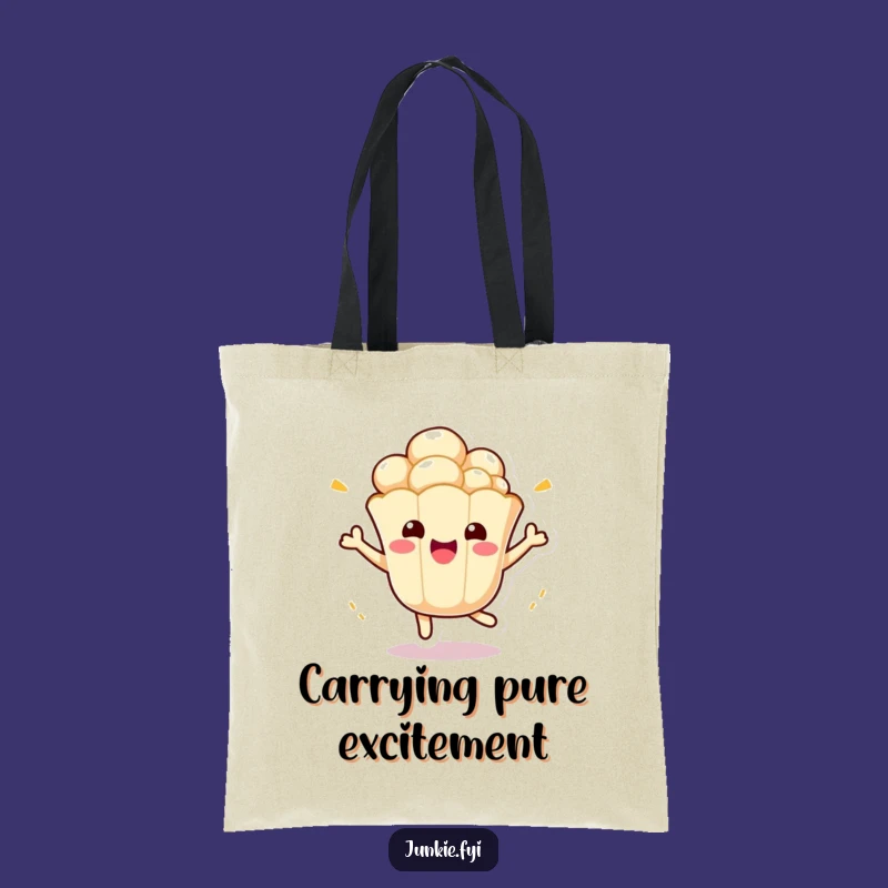 Funny Kawaii Popcorn Tote Bag: Durable & Cute Accessory, Perfect Humorous Gift!