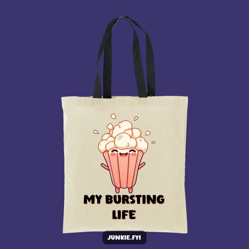 Funny Popcorn Burst Tote Bag: Carry Your Snacks and Smiles, Great Funny Gift